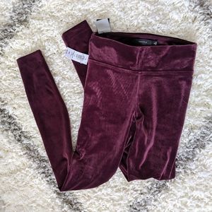 Aritzia wine velvet leggings